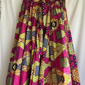 Jackpot Vibrant Bohemian Travel Ethnic Print Midi Skirt